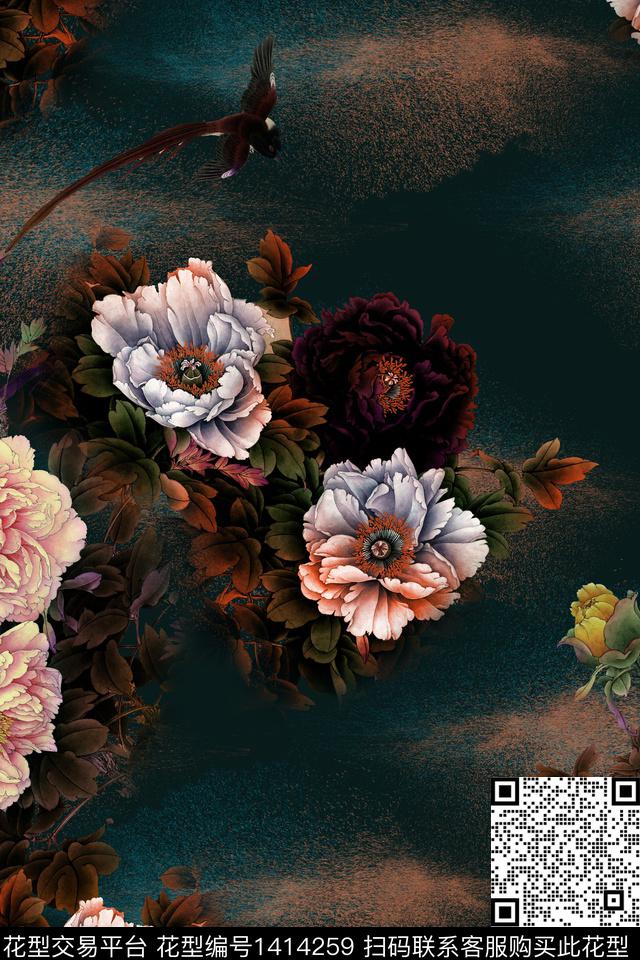 连衣裙香云纱中国风传统印花华亿平台下载（图片编号: 1414259） - 瓦栏（Walan）