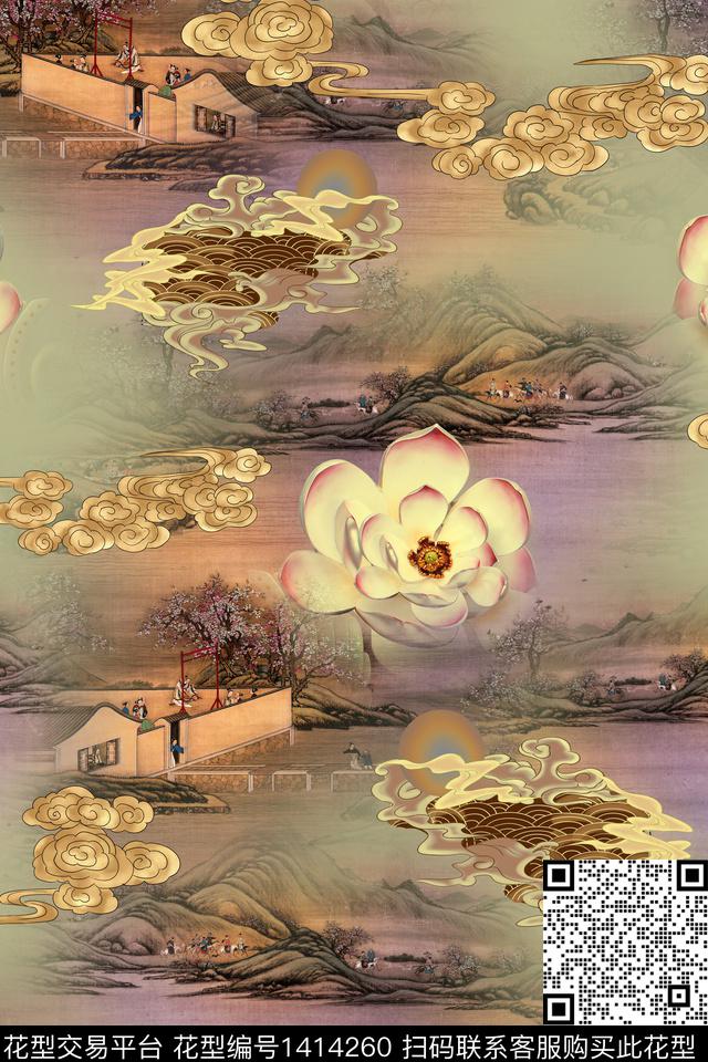 连衣裙香云纱中国风传统印花华亿平台下载（图片编号: 1414260） - 瓦栏（Walan）