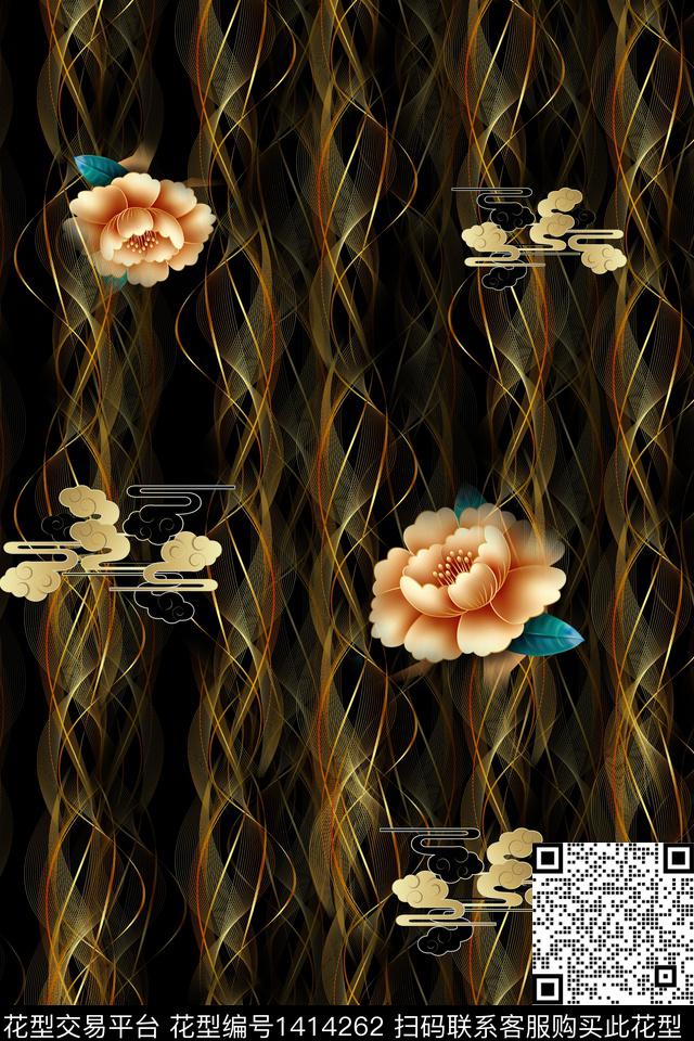 连衣裙香云纱中国风传统印花华亿平台下载（图片编号: 1414262） - 瓦栏（Walan）