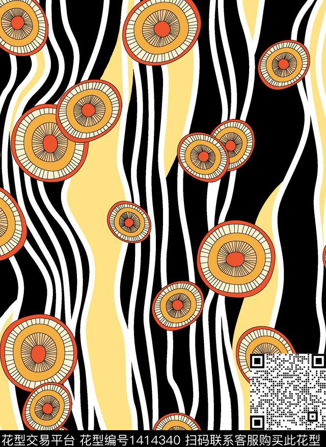 连衣裙女装休闲数码印花华亿平台下载（图片编号: 1414340） - 瓦栏（Walan）