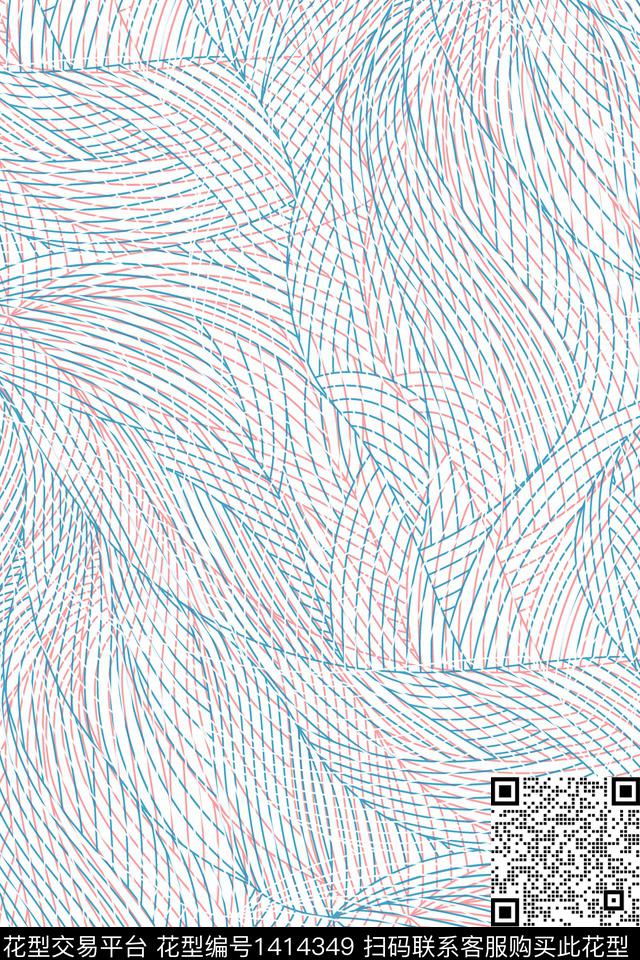 线条几何大牌风传统印花华亿平台下载（图片编号: 1414349） - 瓦栏（Walan）