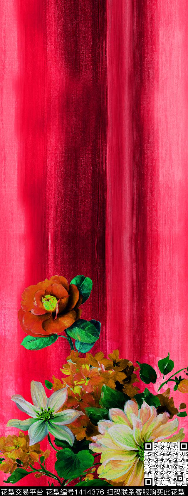 彩底花卉女装定位花数码华亿平台数码印花华亿平台下载（图片编号: 1414376） - 瓦栏（Walan）