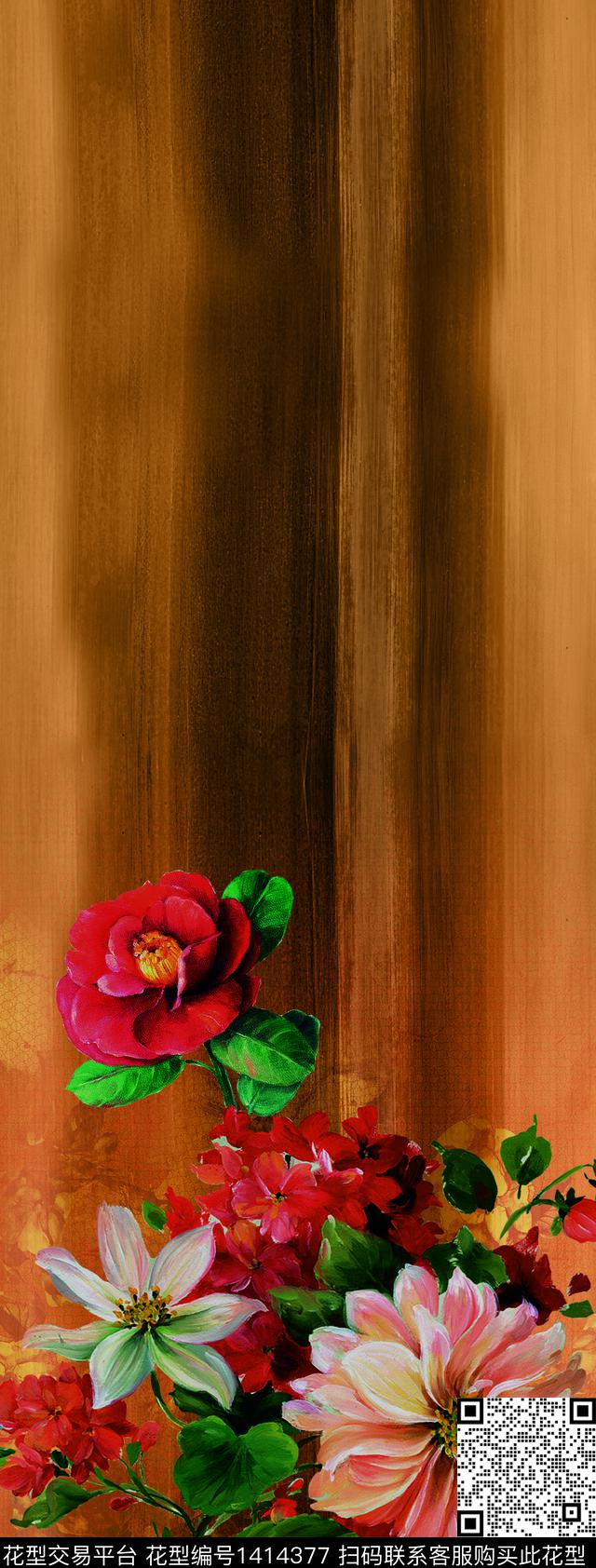 彩底花卉女装定位花数码华亿平台数码印花华亿平台下载（图片编号: 1414377） - 瓦栏（Walan）