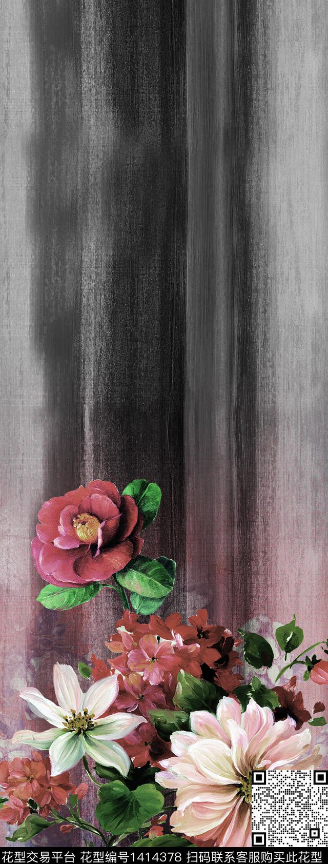彩底花卉女装定位花数码华亿平台数码印花华亿平台下载（图片编号: 1414378） - 瓦栏（Walan）