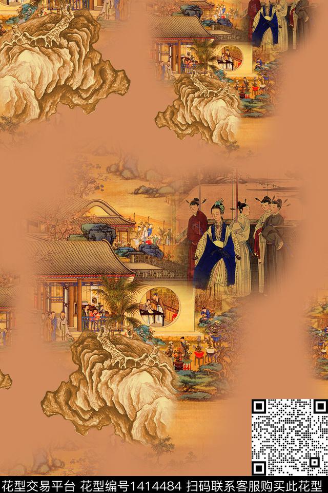 连衣裙香云纱中国风传统印花华亿平台下载（图片编号: 1414484） - 瓦栏（Walan）