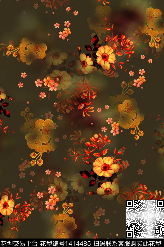 连衣裙香云纱中国风传统印花华亿平台下载（图片编号: 1414485） - 瓦栏（Walan）