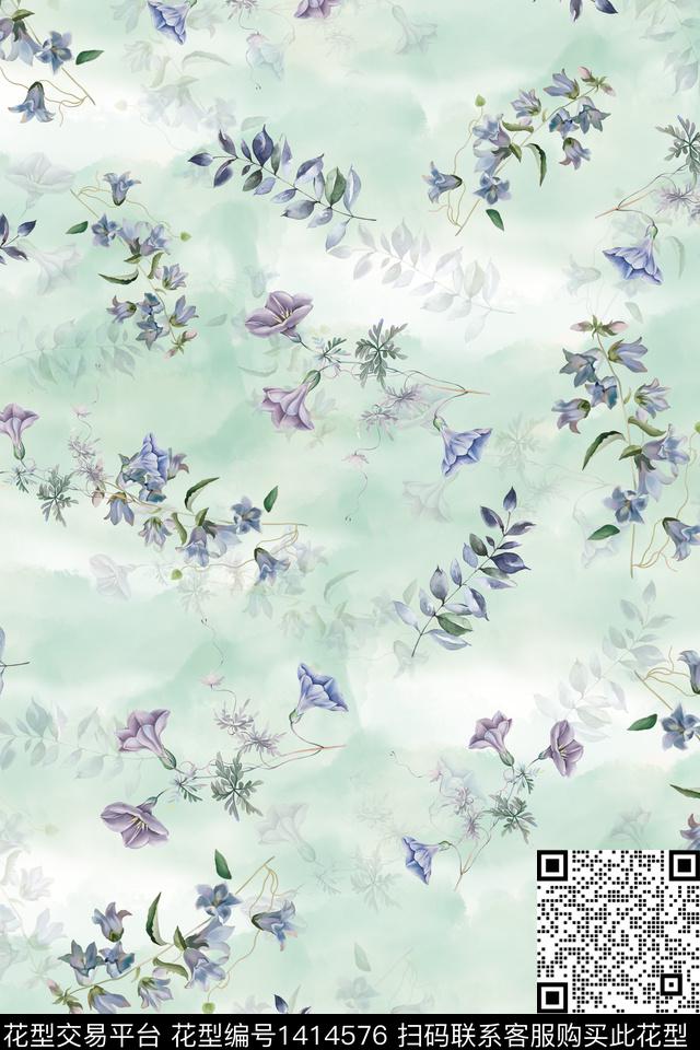 绿植树叶花卉大牌风数码印花华亿平台下载（图片编号: 1414576） - 瓦栏（Walan）