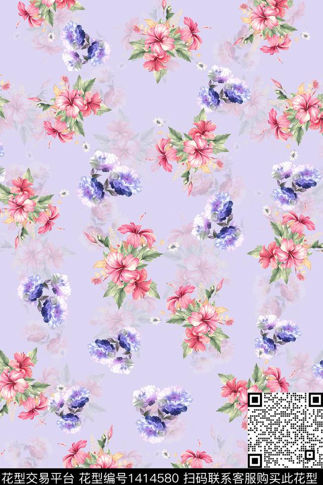连衣裙花卉小碎花传统印花华亿平台下载（图片编号: 1414580） - 瓦栏（Walan）