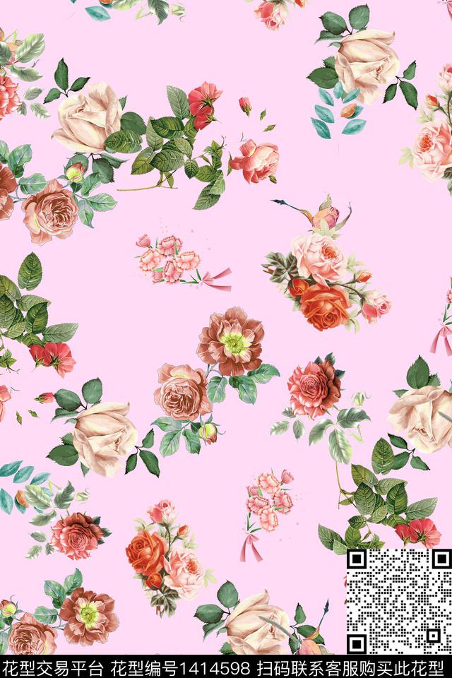 连衣裙花卉小碎花传统印花华亿平台下载（图片编号: 1414598） - 瓦栏（Walan）