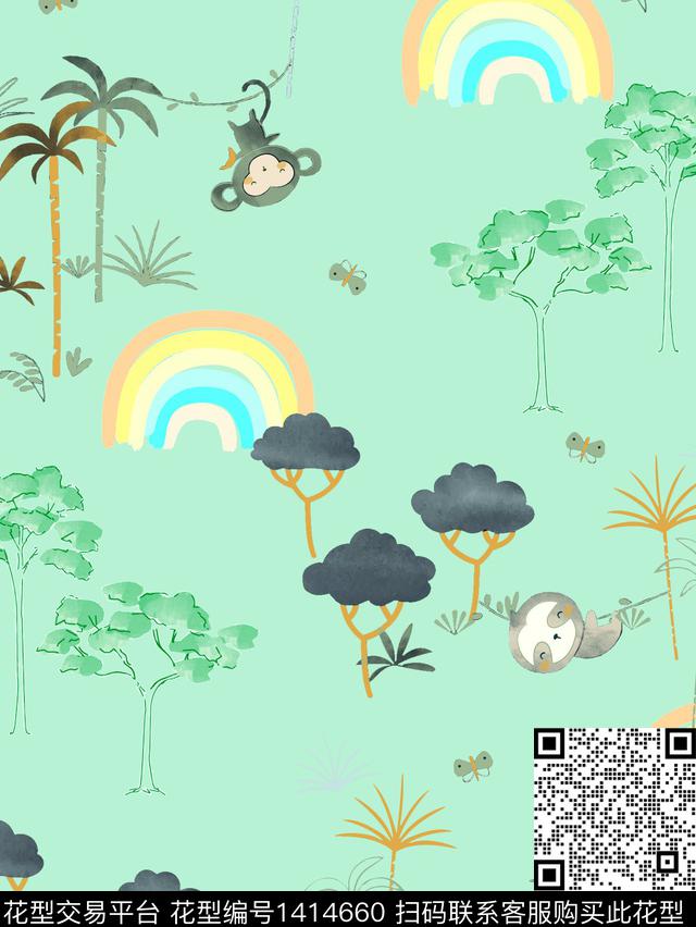 卡通审童装数码印花华亿平台下载（图片编号: 1414660） - 瓦栏（Walan）