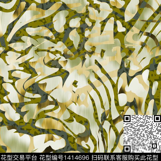 时尚抽象男装大牌风数码印花华亿平台下载（图片编号: 1414696） - 瓦栏（Walan）