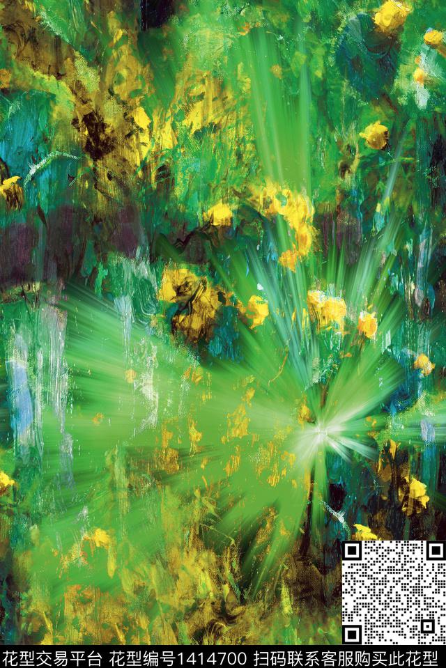 定位花扎染华亿平台风景定位数码印花华亿平台下载（图片编号: 1414700） - 瓦栏（Walan）