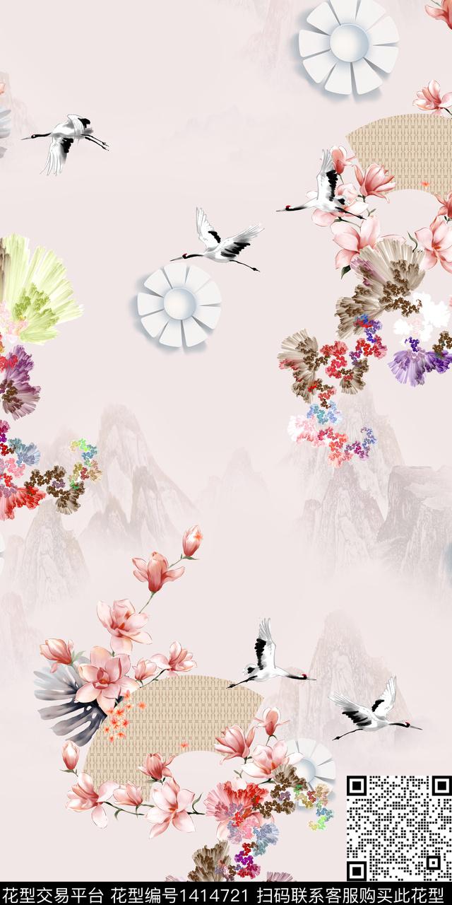 绿植树叶动物花卉数码印花华亿平台下载（图片编号: 1414721） - 瓦栏（Walan）