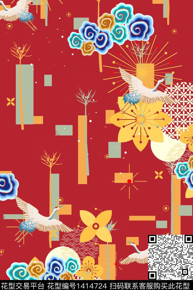 绿植树叶动物花卉数码印花华亿平台下载（图片编号: 1414724） - 瓦栏（Walan）