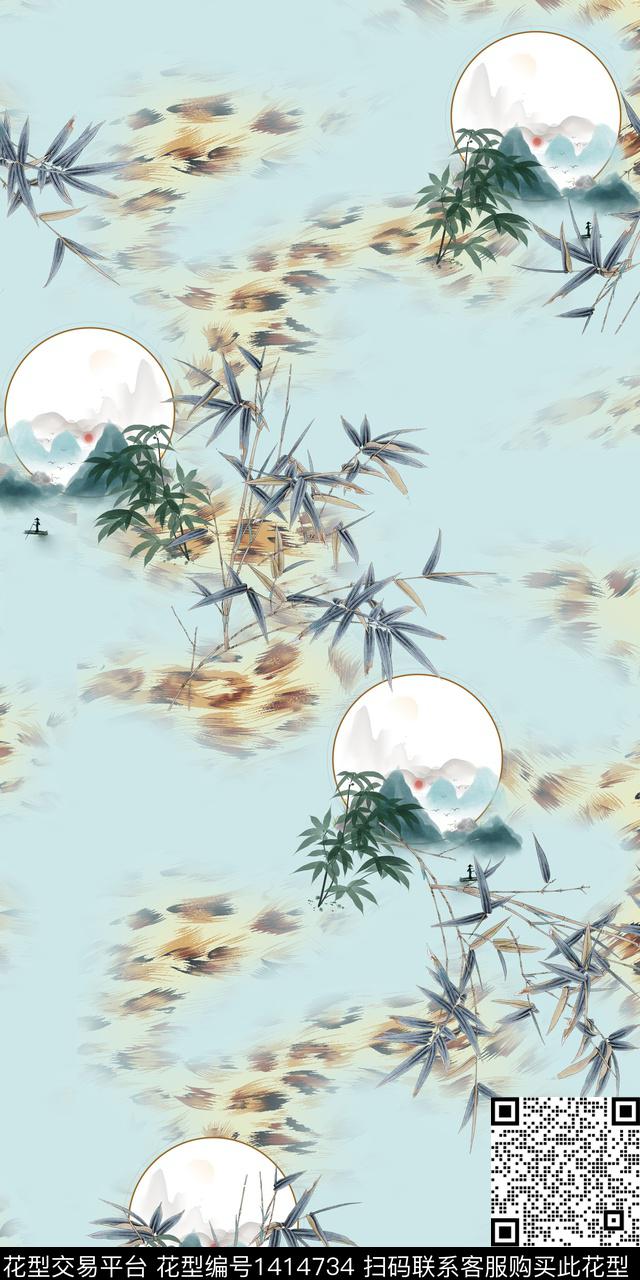 绿植树叶动物花卉数码印花华亿平台下载（图片编号: 1414734） - 瓦栏（Walan）