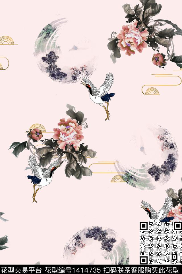 绿植树叶动物花卉数码印花华亿平台下载（图片编号: 1414735） - 瓦栏（Walan）