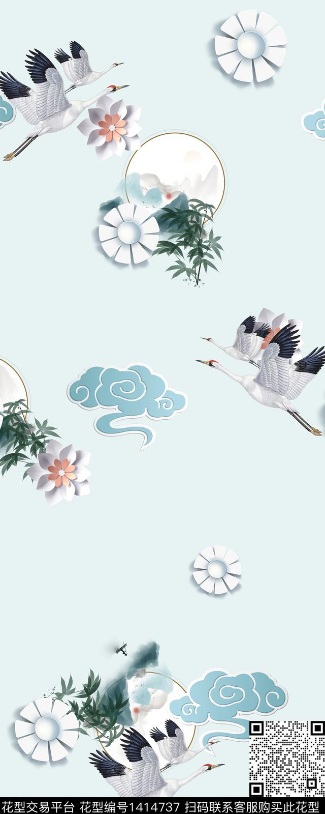 绿植树叶动物花卉数码印花华亿平台下载（图片编号: 1414737） - 瓦栏（Walan）