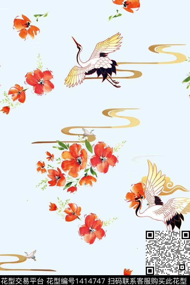 绿植树叶动物花卉数码印花华亿平台下载（图片编号: 1414747） - 瓦栏（Walan）