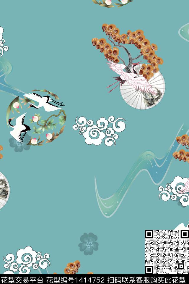 旗袍卡通中国风数码印花华亿平台下载（图片编号: 1414752） - 瓦栏（Walan）