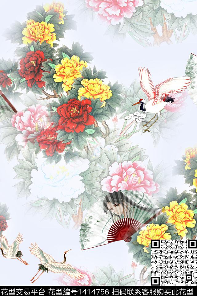 绿植树叶动物花卉数码印花华亿平台下载（图片编号: 1414756） - 瓦栏（Walan）