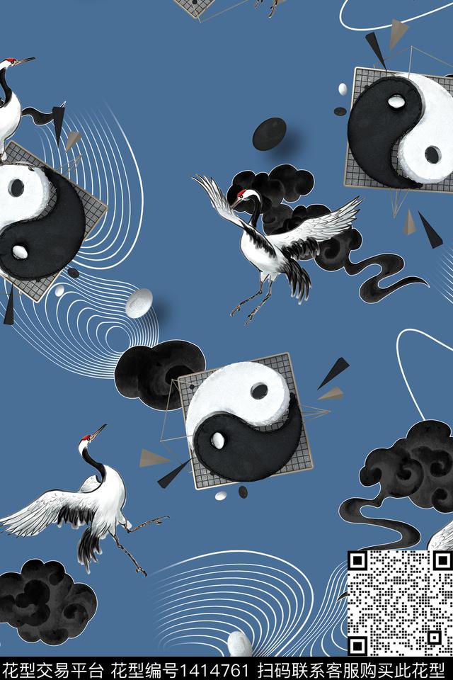 旗袍卡通中国风数码印花华亿平台下载（图片编号: 1414761） - 瓦栏（Walan）