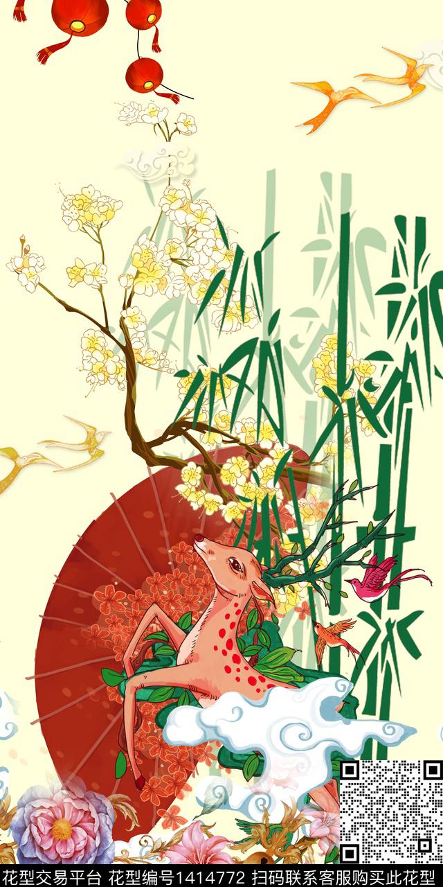 定位花绿植树叶动物数码印花华亿平台下载（图片编号: 1414772） - 瓦栏（Walan）