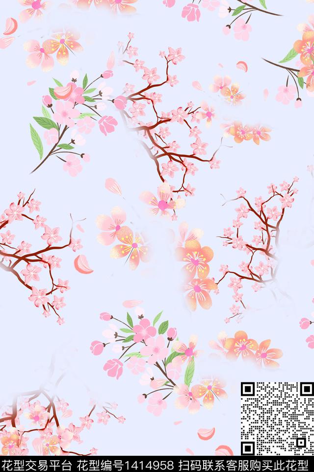 连衣裙花卉小碎花传统印花华亿平台下载（图片编号: 1414958） - 瓦栏（Walan）
