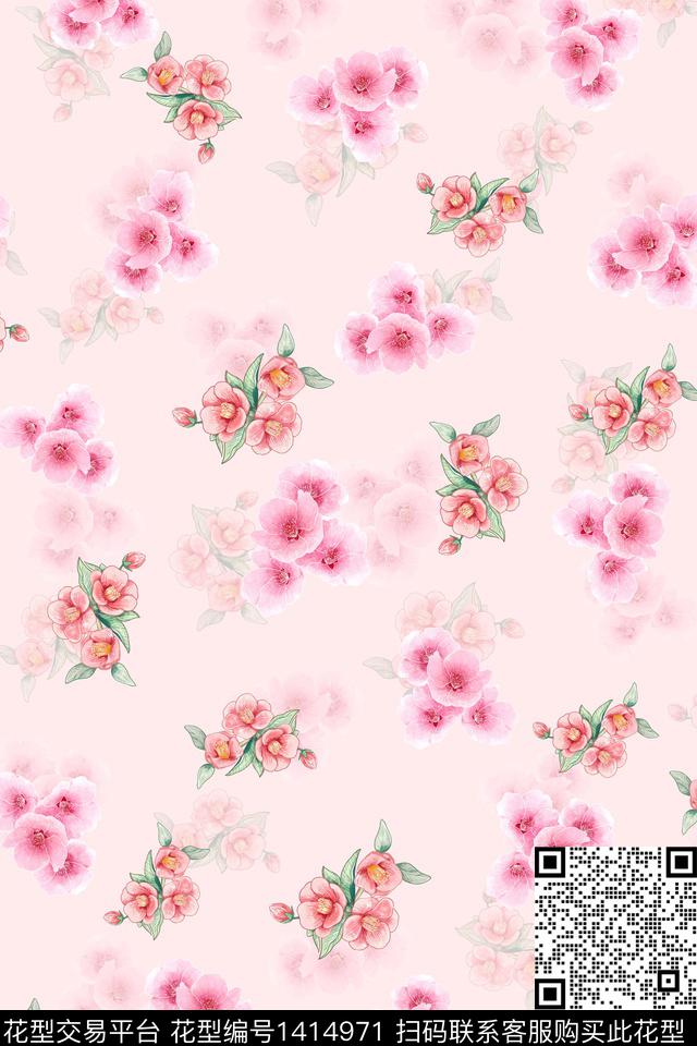 连衣裙花卉小碎花传统印花华亿平台下载（图片编号: 1414971） - 瓦栏（Walan）