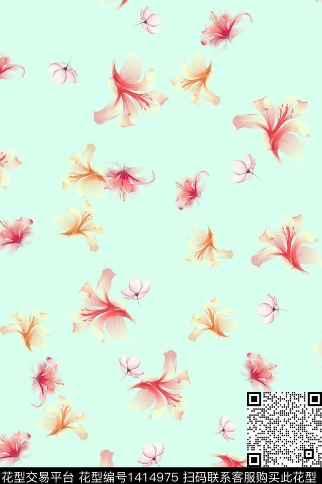 连衣裙花卉小碎花传统印花华亿平台下载（图片编号: 1414975） - 瓦栏（Walan）