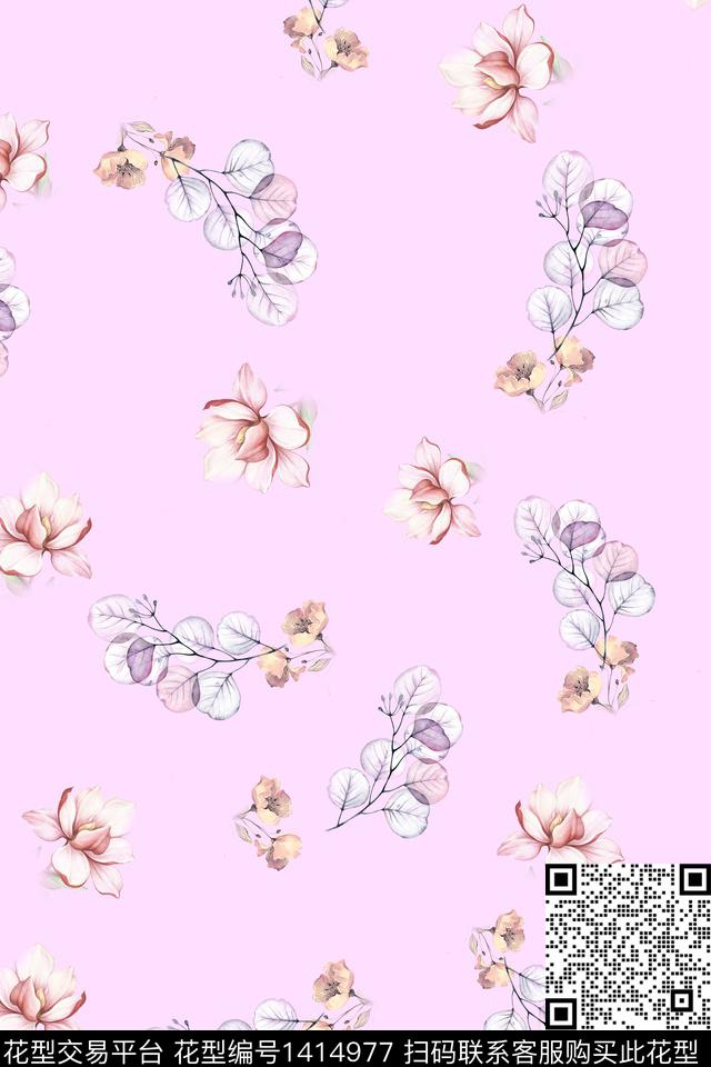 连衣裙花卉小碎花传统印花华亿平台下载（图片编号: 1414977） - 瓦栏（Walan）