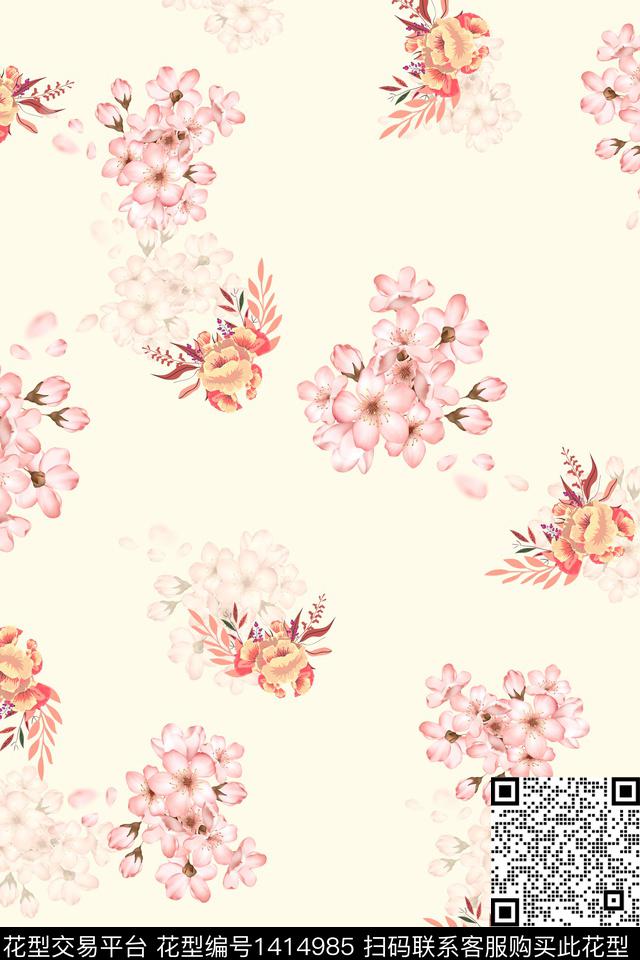 连衣裙花卉小碎花传统印花华亿平台下载（图片编号: 1414985） - 瓦栏（Walan）