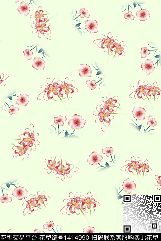 连衣裙花卉小碎花传统印花华亿平台下载（图片编号: 1414990） - 瓦栏（Walan）