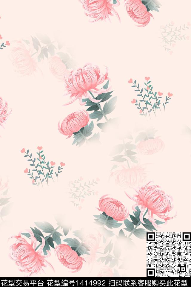 连衣裙花卉小碎花传统印花华亿平台下载（图片编号: 1414992） - 瓦栏（Walan）