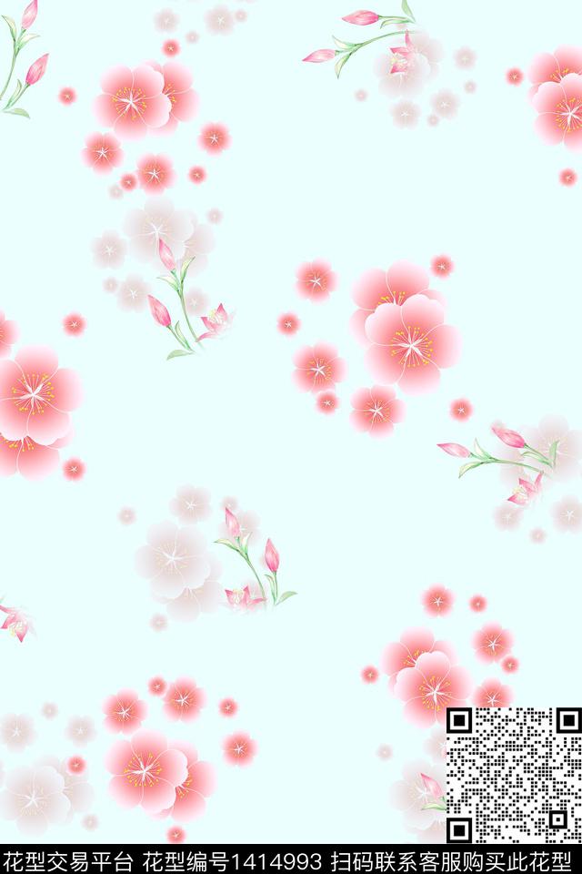 连衣裙花卉小碎花传统印花华亿平台下载（图片编号: 1414993） - 瓦栏（Walan）