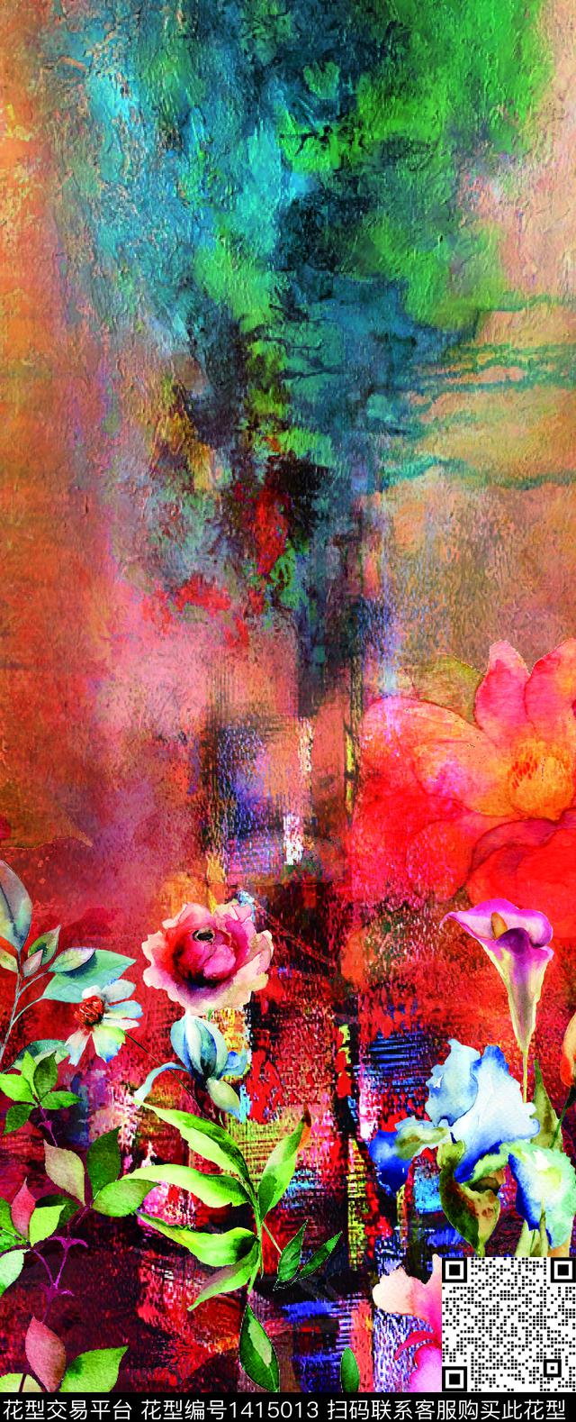 定位花女装定位花数码华亿平台数码印花华亿平台下载（图片编号: 1415013） - 瓦栏（Walan）