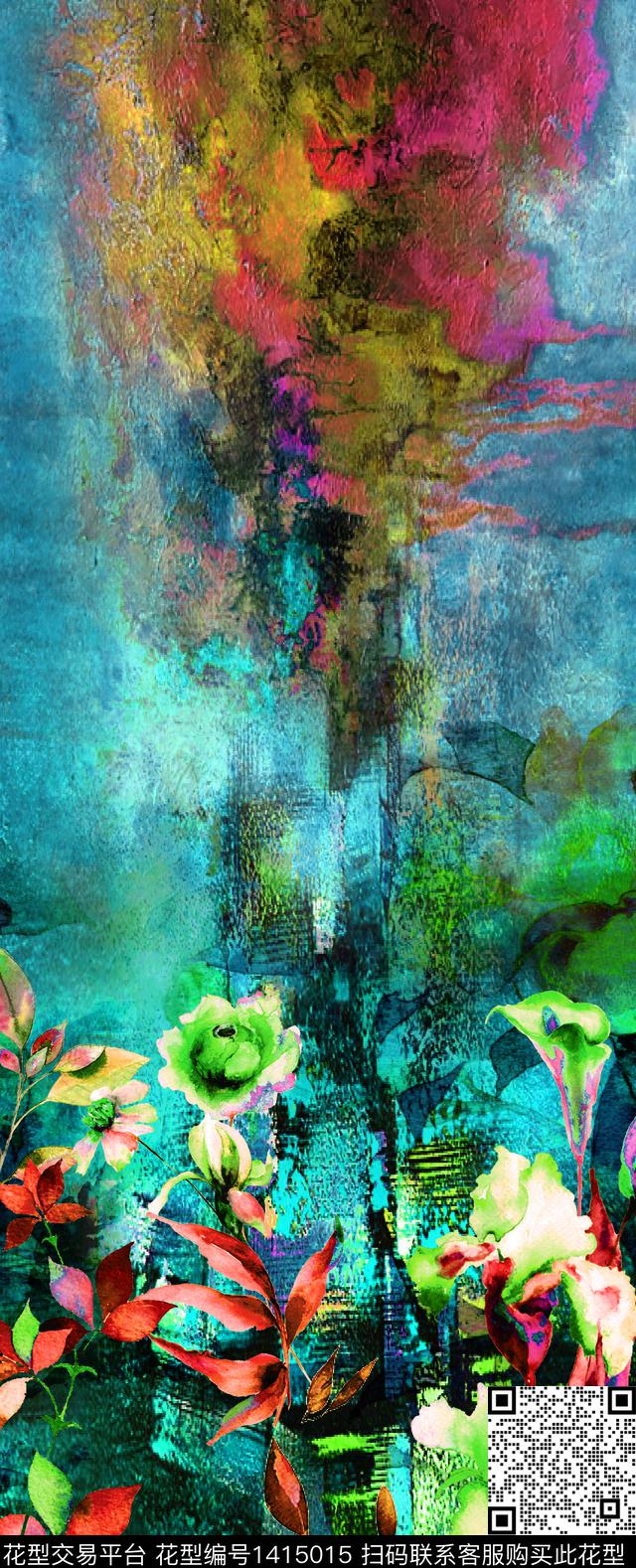 定位花女装定位花数码华亿平台数码印花华亿平台下载（图片编号: 1415015） - 瓦栏（Walan）