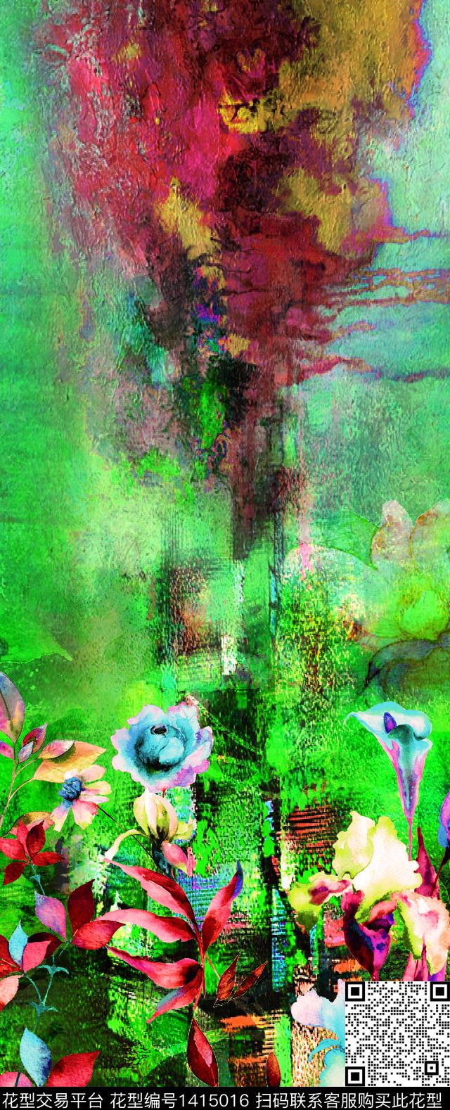 定位花女装定位花数码华亿平台数码印花华亿平台下载（图片编号: 1415016） - 瓦栏（Walan）