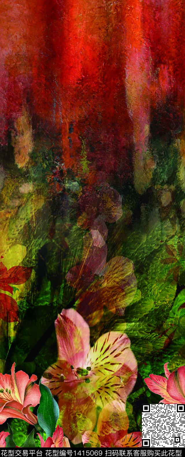 定位花女装定位花数码华亿平台数码印花华亿平台下载（图片编号: 1415069） - 瓦栏（Walan）