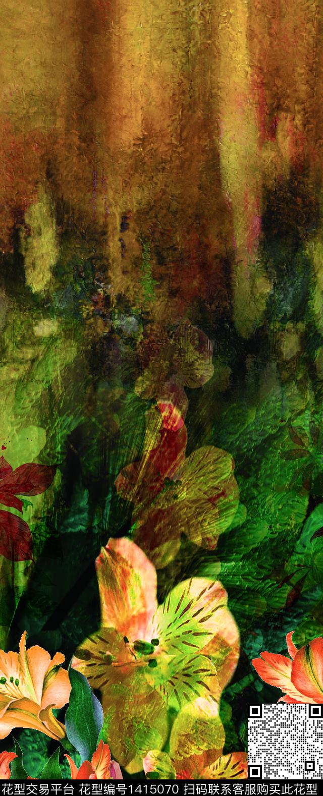 定位花女装定位花数码华亿平台数码印花华亿平台下载（图片编号: 1415070） - 瓦栏（Walan）