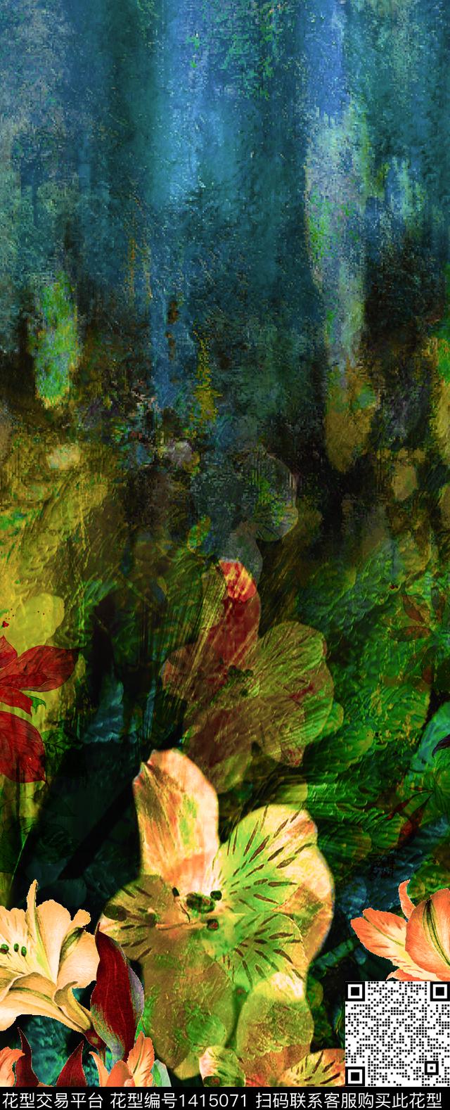 定位花女装定位花数码华亿平台数码印花华亿平台下载（图片编号: 1415071） - 瓦栏（Walan）