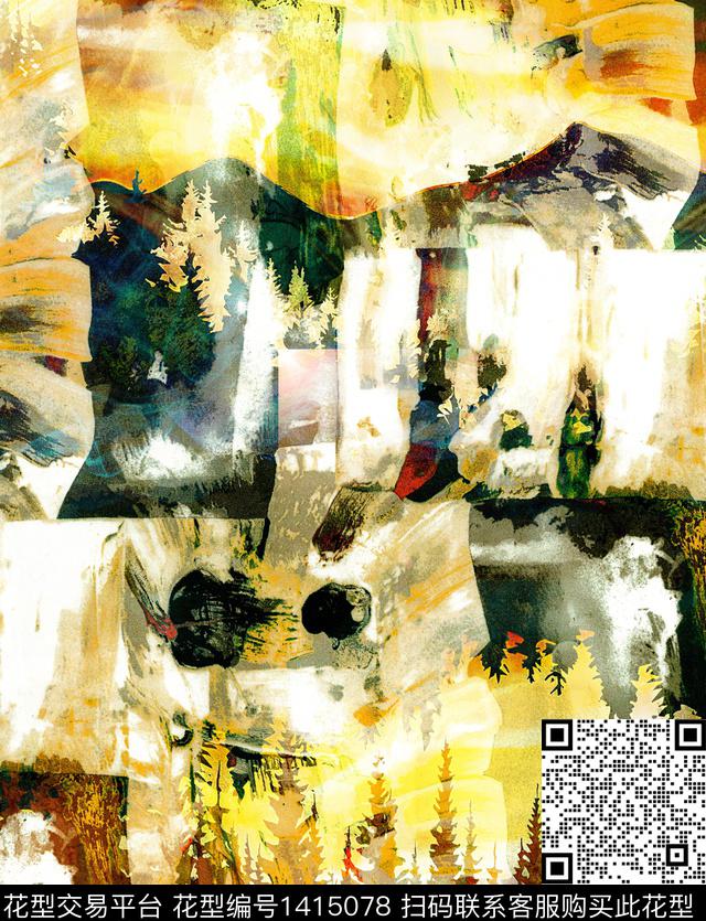 定位花扎染华亿平台风景定位数码印花华亿平台下载（图片编号: 1415078） - 瓦栏（Walan）