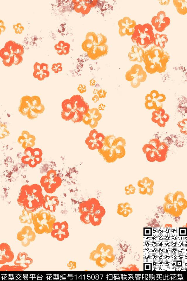 涂鸦纹理抽象数码印花华亿平台下载（图片编号: 1415087） - 瓦栏（Walan）