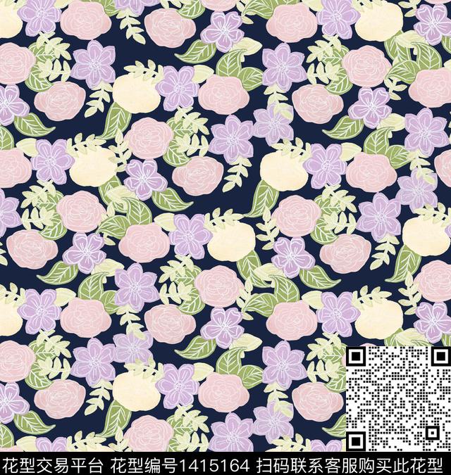 小碎花日韩风审传统印花华亿平台下载（图片编号: 1415164） - 瓦栏（Walan）