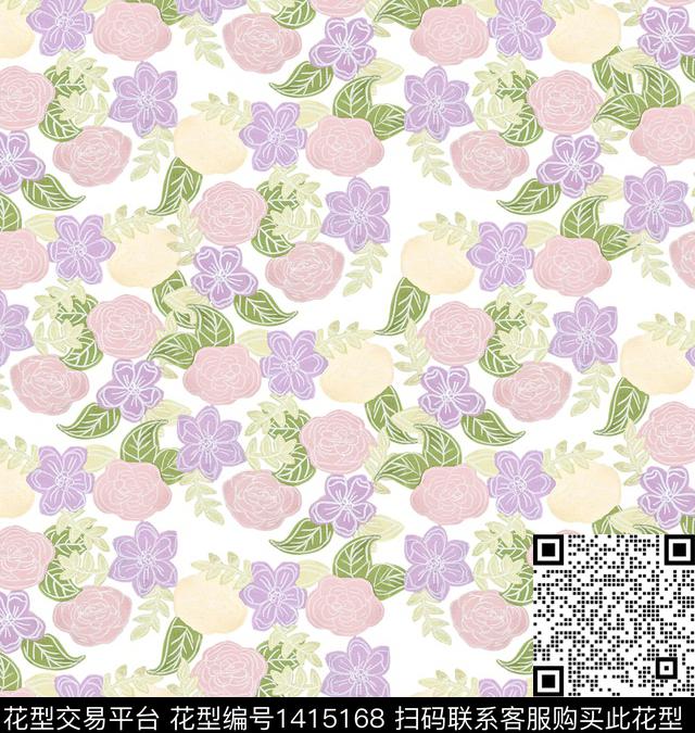 地图大牌风小碎花传统印花华亿平台下载（图片编号: 1415168） - 瓦栏（Walan）