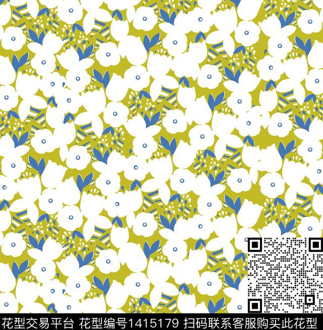 小碎花日韩风审传统印花华亿平台下载（图片编号: 1415179） - 瓦栏（Walan）