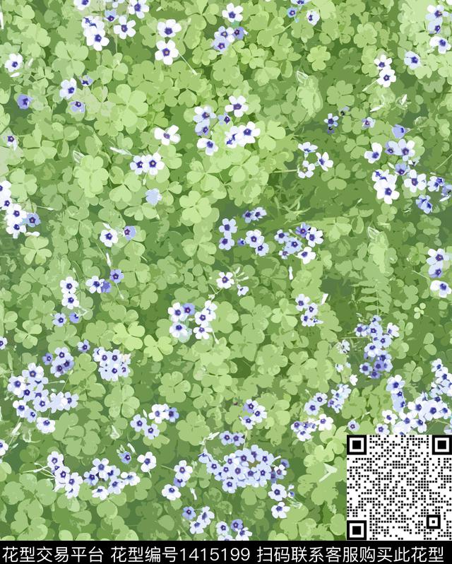 小碎花日韩风审数码印花华亿平台下载（图片编号: 1415199） - 瓦栏（Walan）
