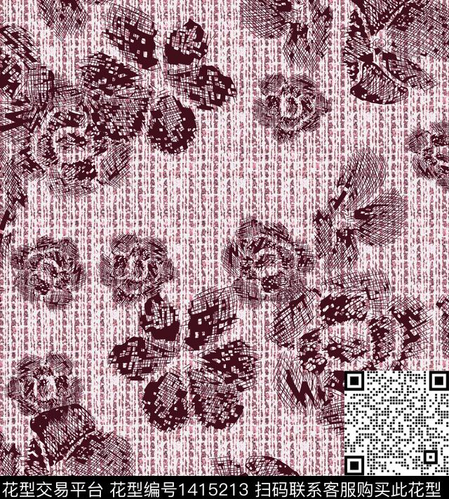 花卉大牌风潮牌数码印花华亿平台下载（图片编号: 1415213） - 瓦栏（Walan）