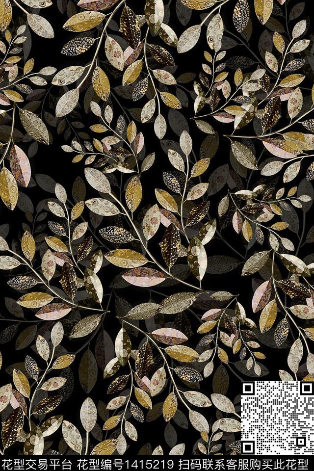 花卉中老年满版散花数码印花华亿平台下载（图片编号: 1415219） - 瓦栏（Walan）