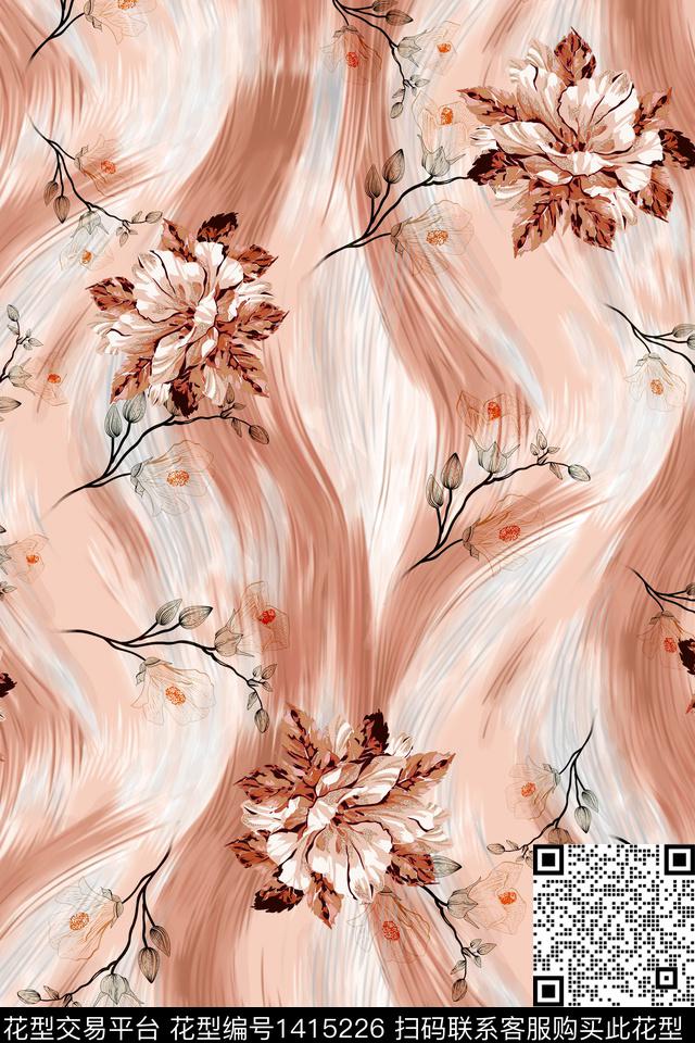 花卉中老年满版散花数码印花华亿平台下载（图片编号: 1415226） - 瓦栏（Walan）