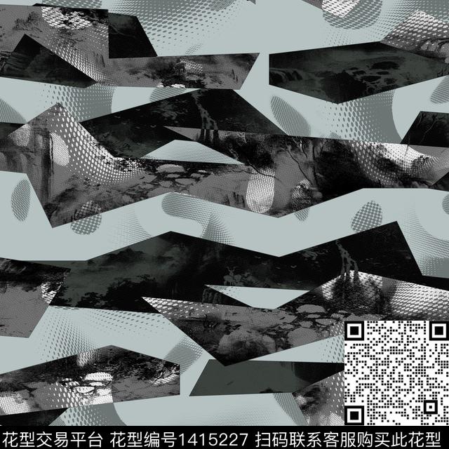 纸印花几何大牌风传统印花华亿平台下载（图片编号: 1415227） - 瓦栏（Walan）